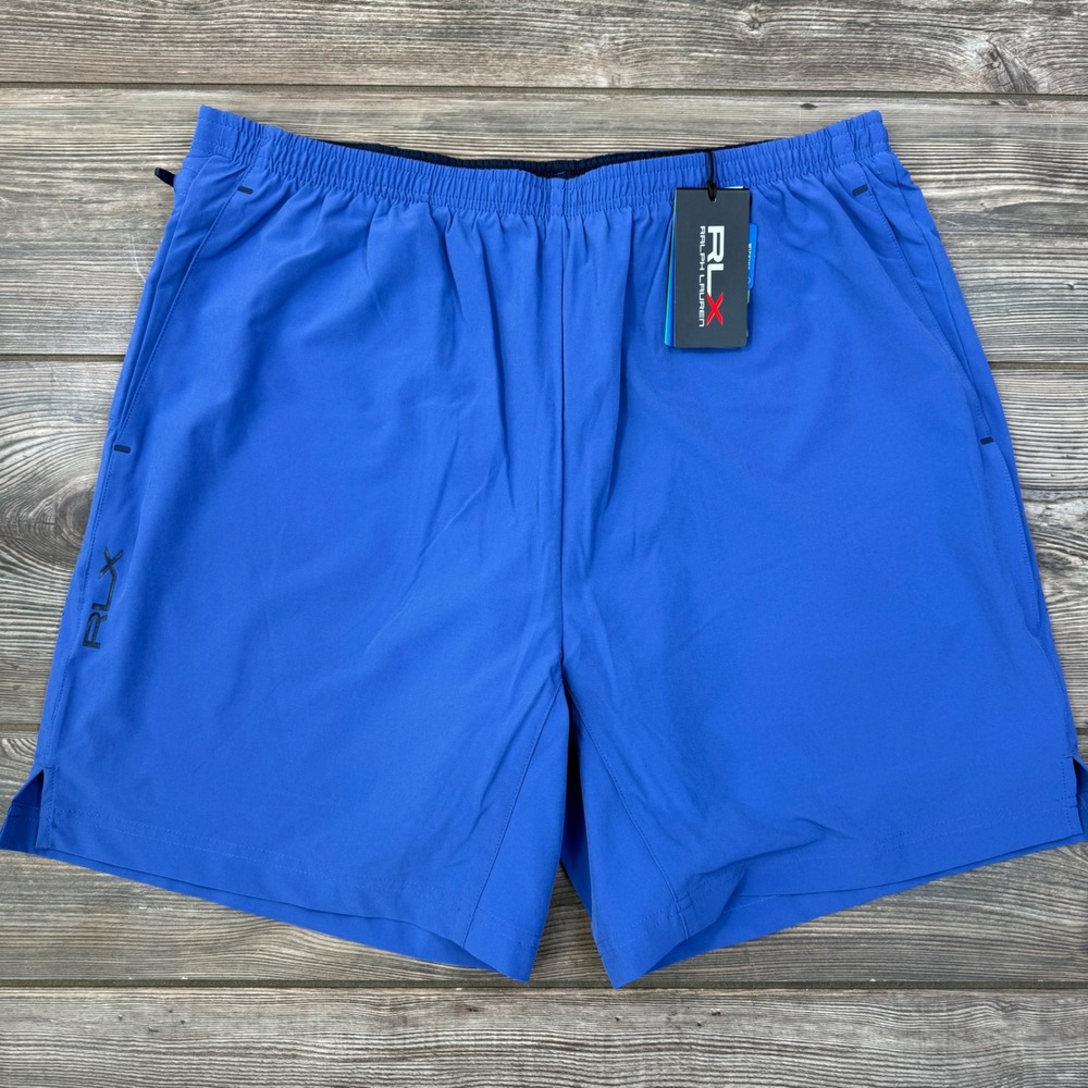RLX Ralph‎ Lauren Mens Athletic Shorts Size XL Blue 7 Inch Inseam Lined NWT